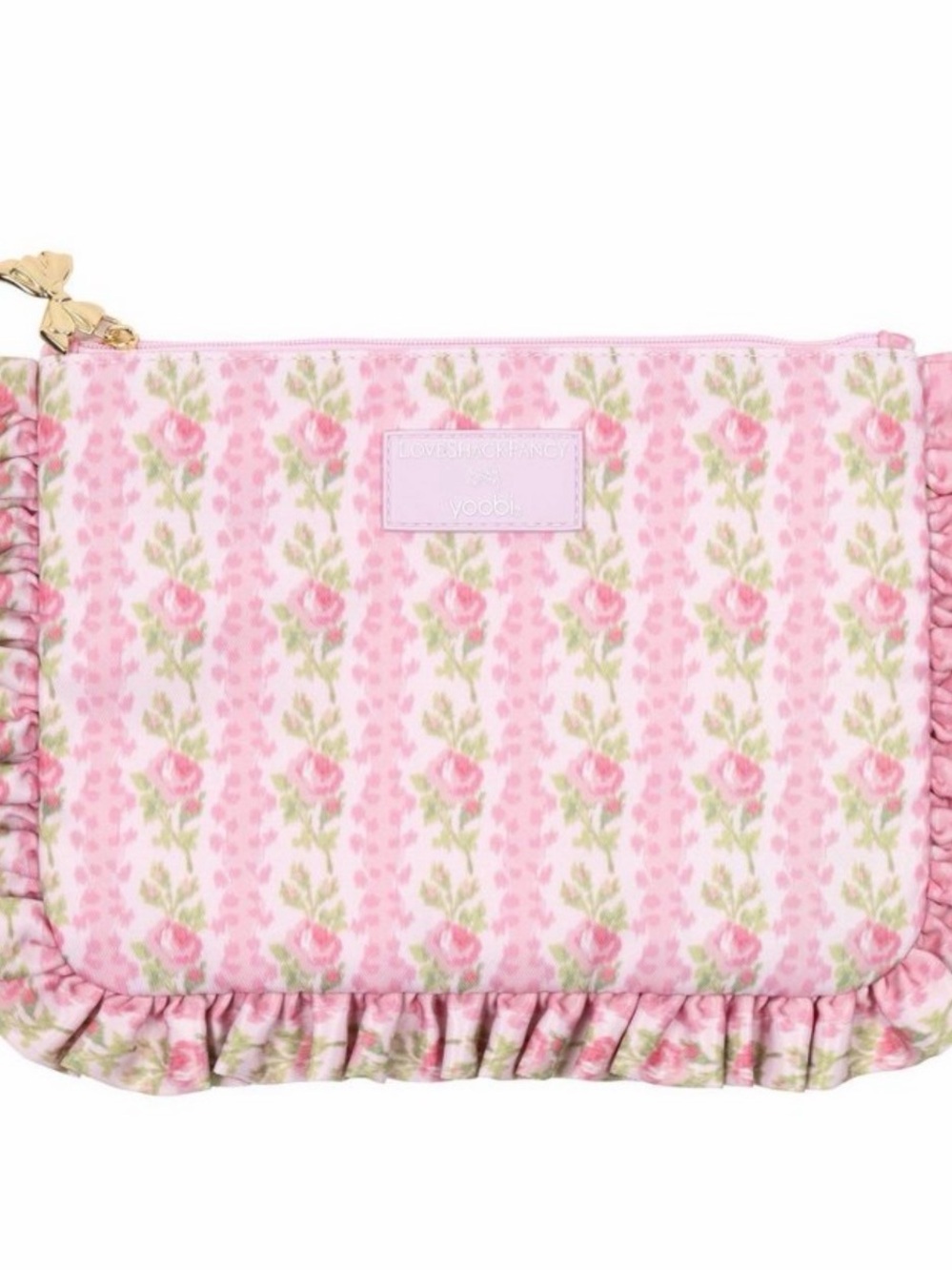 NWT LoveShackFancy x Yoobi blooming heirloom flat zip pencil case